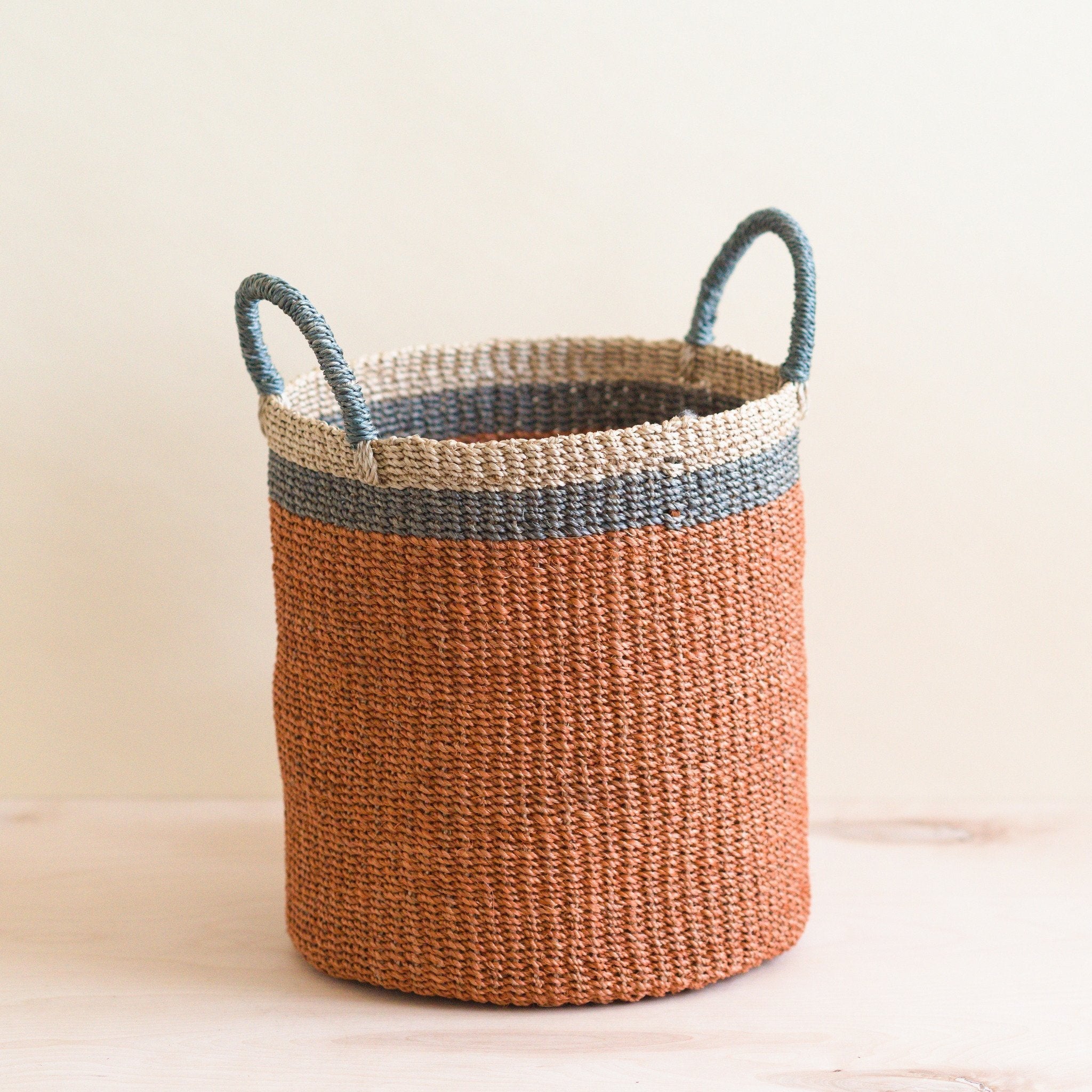 LIKHÂ Coral Floor Basket with Handle - Floor Baskets | LIKHÂ