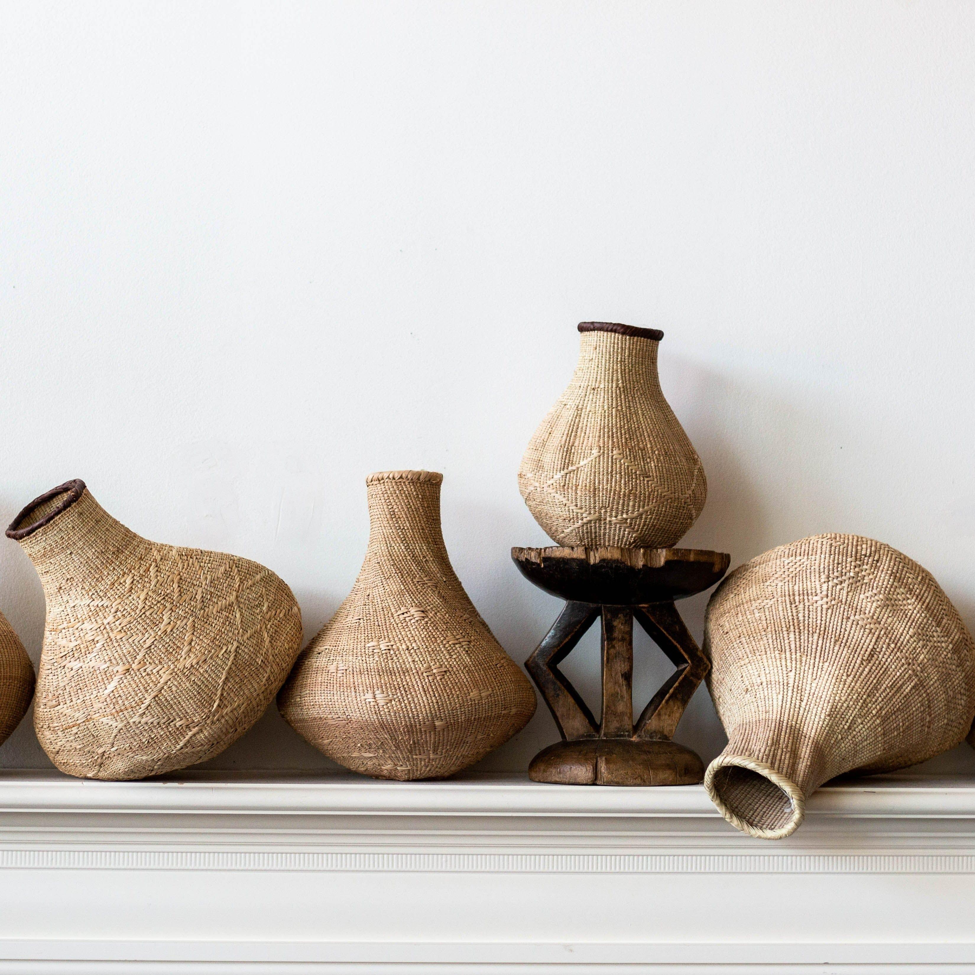 Binga Nongo Natural Woven Gourd Basket Kanju Interiors | Heirloom Boulevard