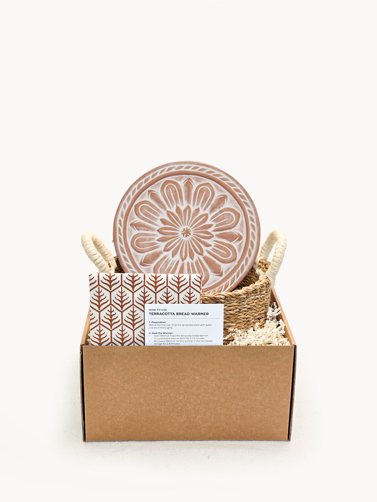 Bread Warmer & Basket Gift Set with Tea Towel - Vintage Flower | Heirloom Boulevard