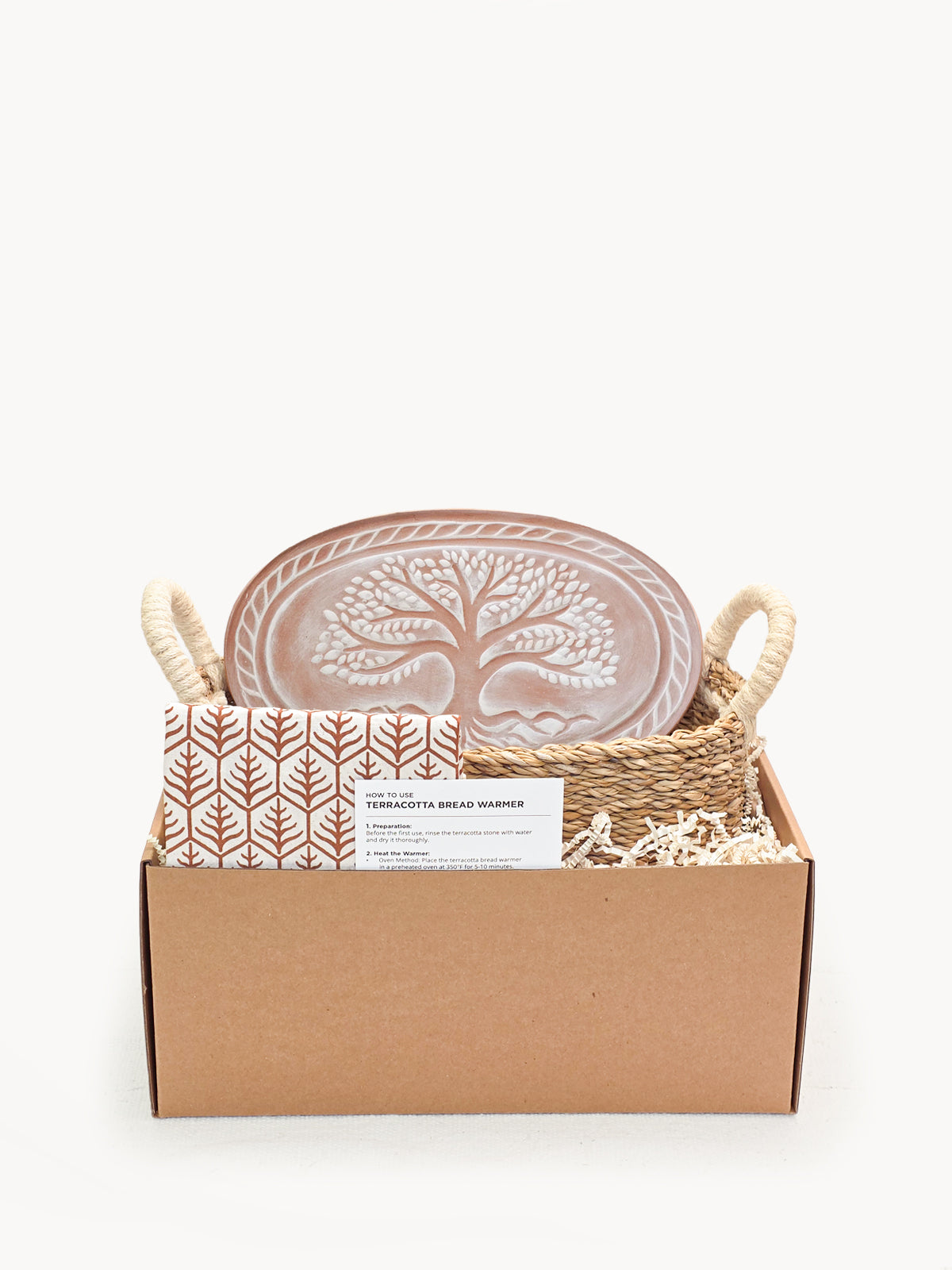 Bread Warmer & Basket Gift Set with Tea Towel - Tree of Life Oval | Heirloom Boulevard
