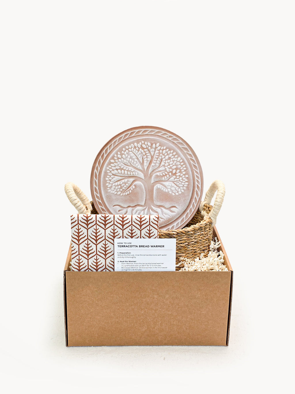Bread Warmer & Basket Gift Set with Tea Towel - Tree of Life Round | Heirloom Boulevard