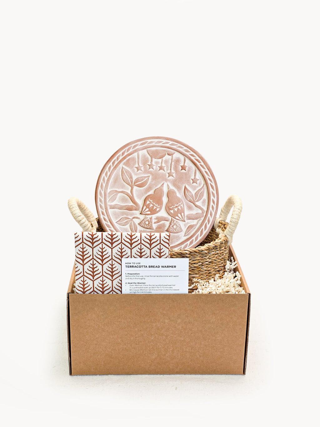 Bread Warmer & Basket Gift Set with Tea Towel - Lovebird Round | Heirloom Boulevard