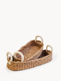 Savar Bread Basket with White Handle Set of 2 | Heirloom Boulevard