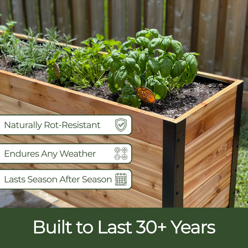 Cedar Planters 18" x 36" Planter Box - 24" TALL | Heirloom Boulevard