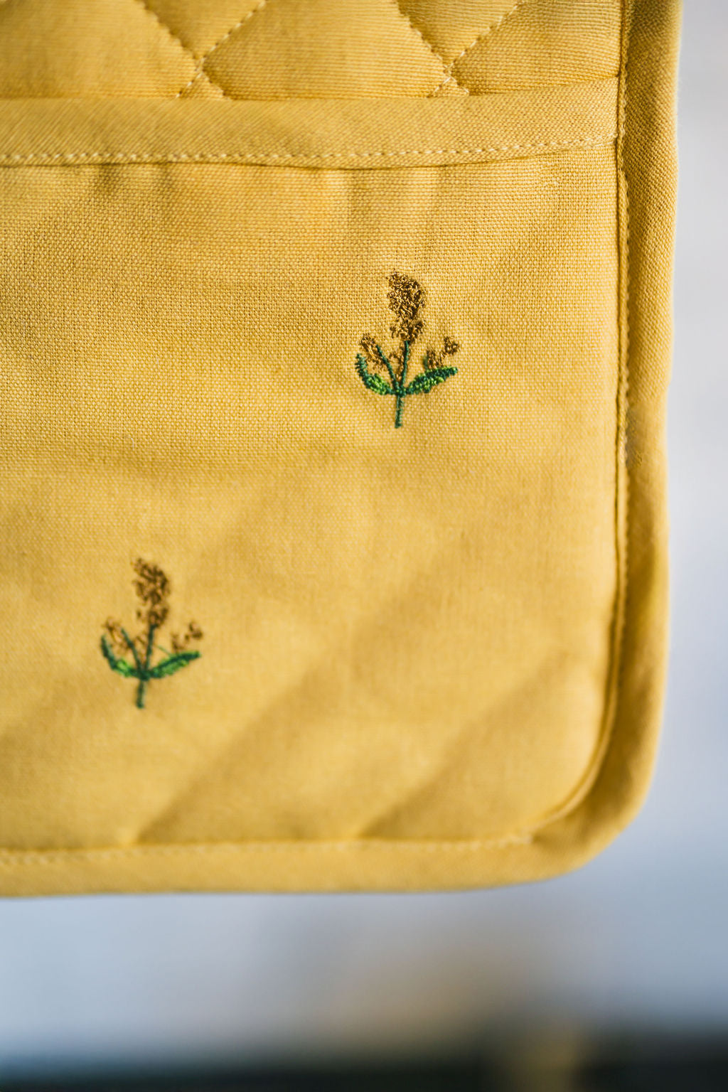Galley & Fen Yellow Embroidered Pot Holder | Heirloom Boulevard