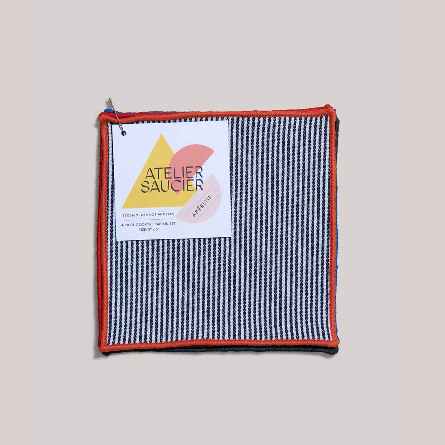 ATELIER SAUCIER Americana Stripe Cocktail Napkins | Set of 4 | Heirloom Boulevard