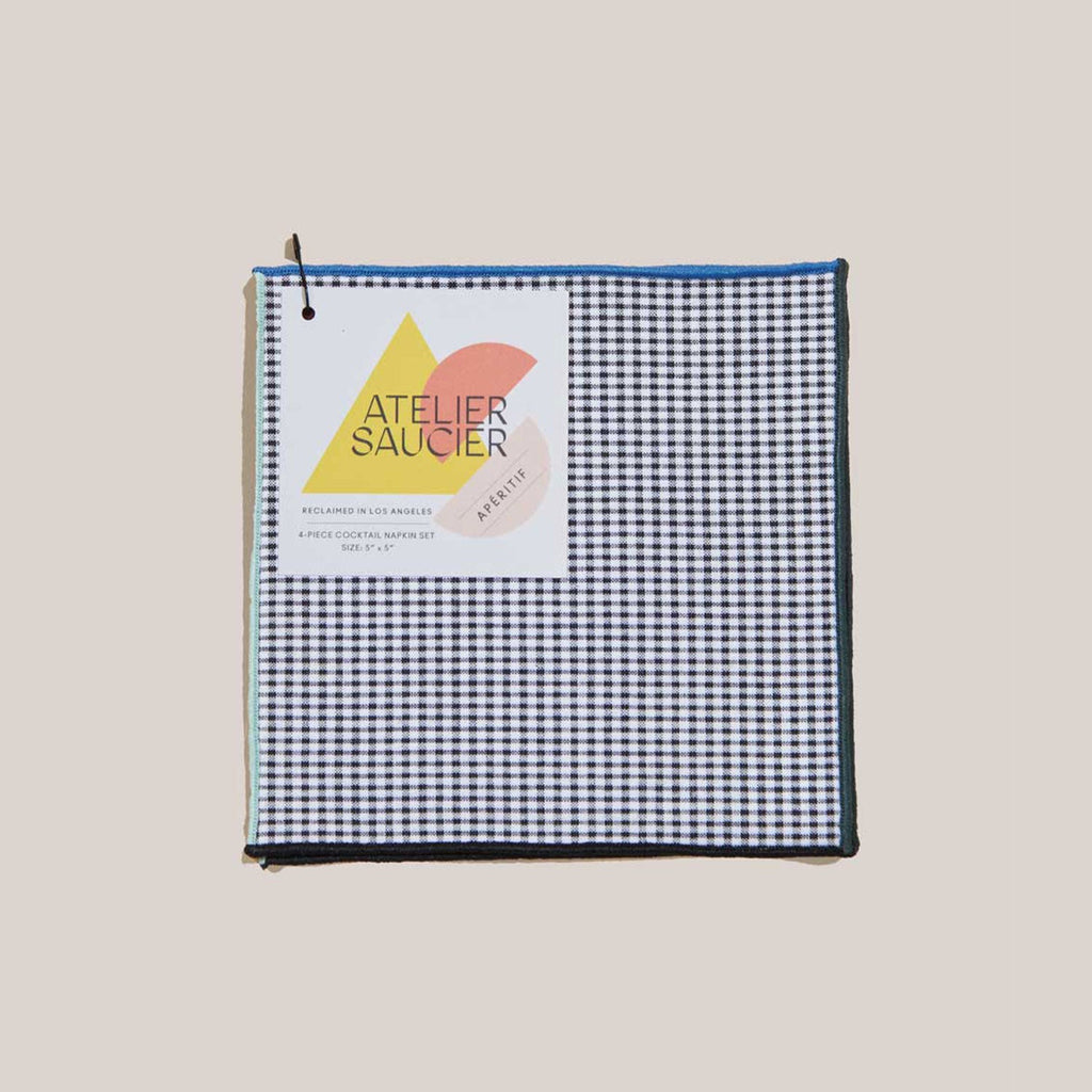 ATELIER SAUCIER Retro Gingham Cocktail Napkins | Set of 4 | Heirloom Boulevard