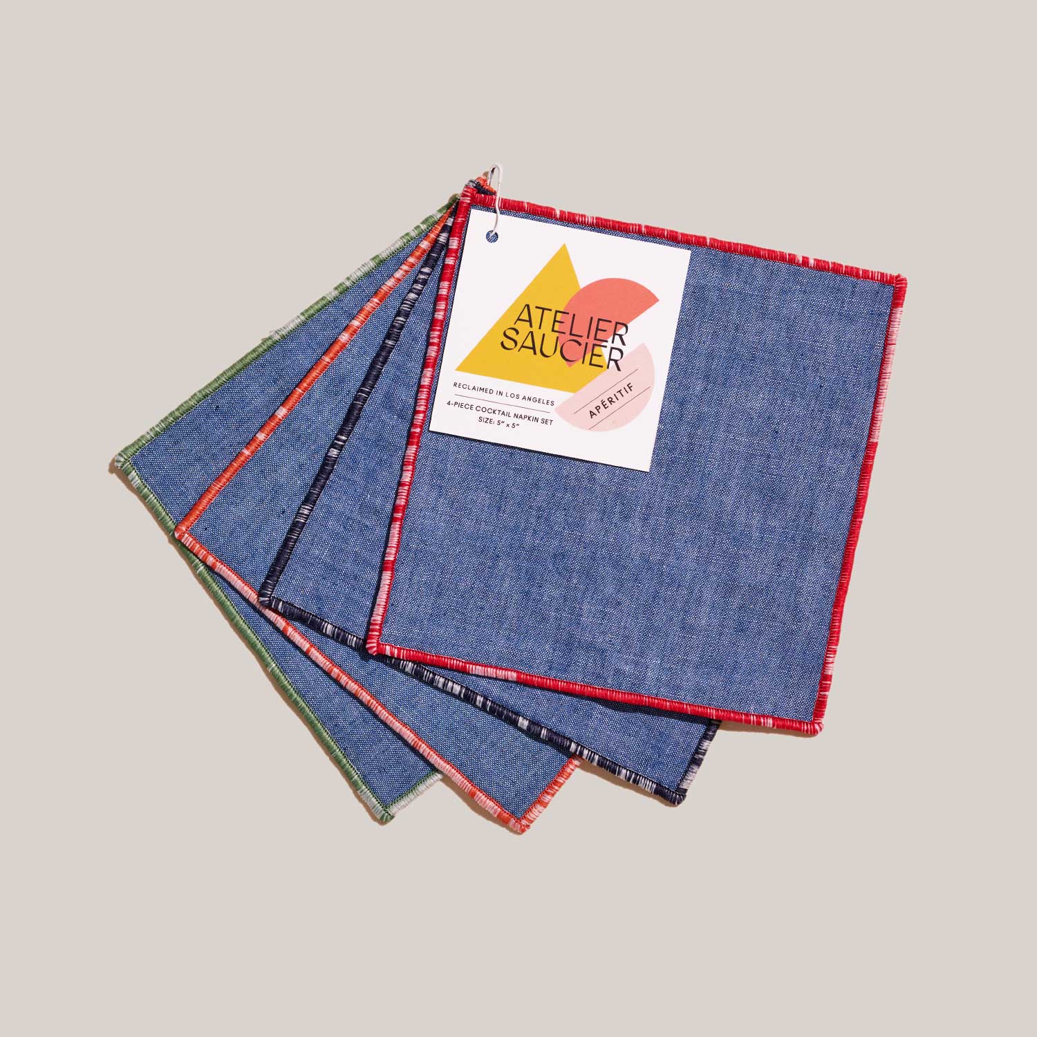 ATELIER SAUCIER Beach Ball Cocktail Napkins | Set of 4 | Heirloom Boulevard