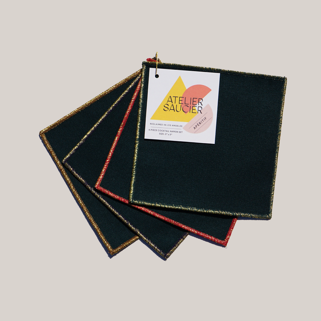 ATELIER SAUCIER Tinsel Cocktail Napkins | Set of 4 | Heirloom Boulevard