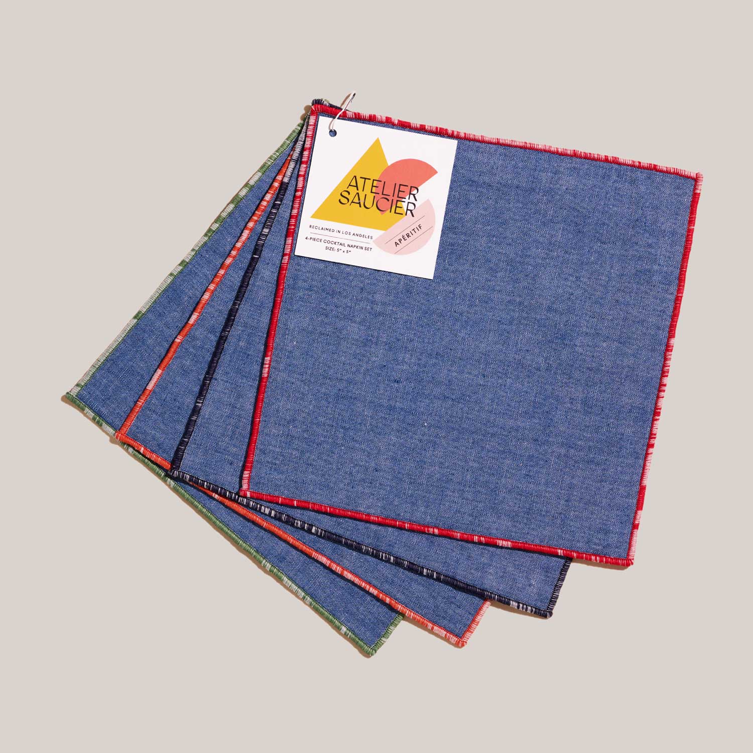 ATELIER SAUCIER Beach Ball Appetizer Napkins | Set of 4 | Heirloom Boulevard