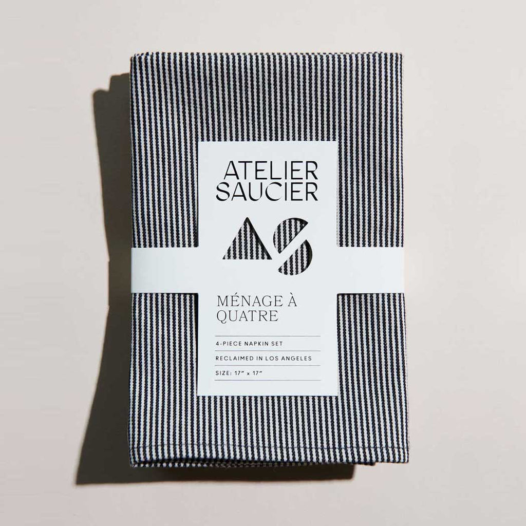 ATELIER SAUCIER Hickory Stripe Napkins | Set of 4 | Heirloom Boulevard