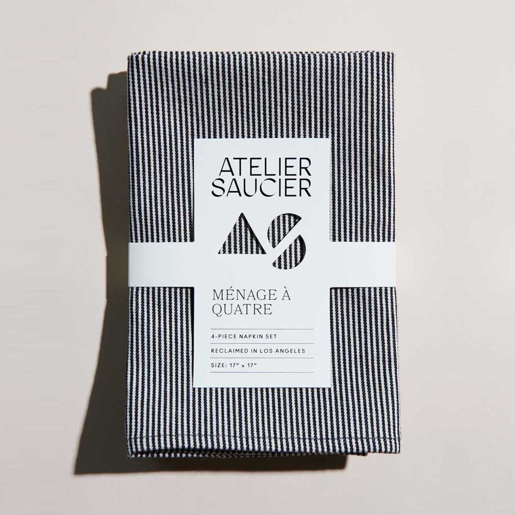 ATELIER SAUCIER Hickory Stripe Napkins | Set of 4 | Heirloom Boulevard