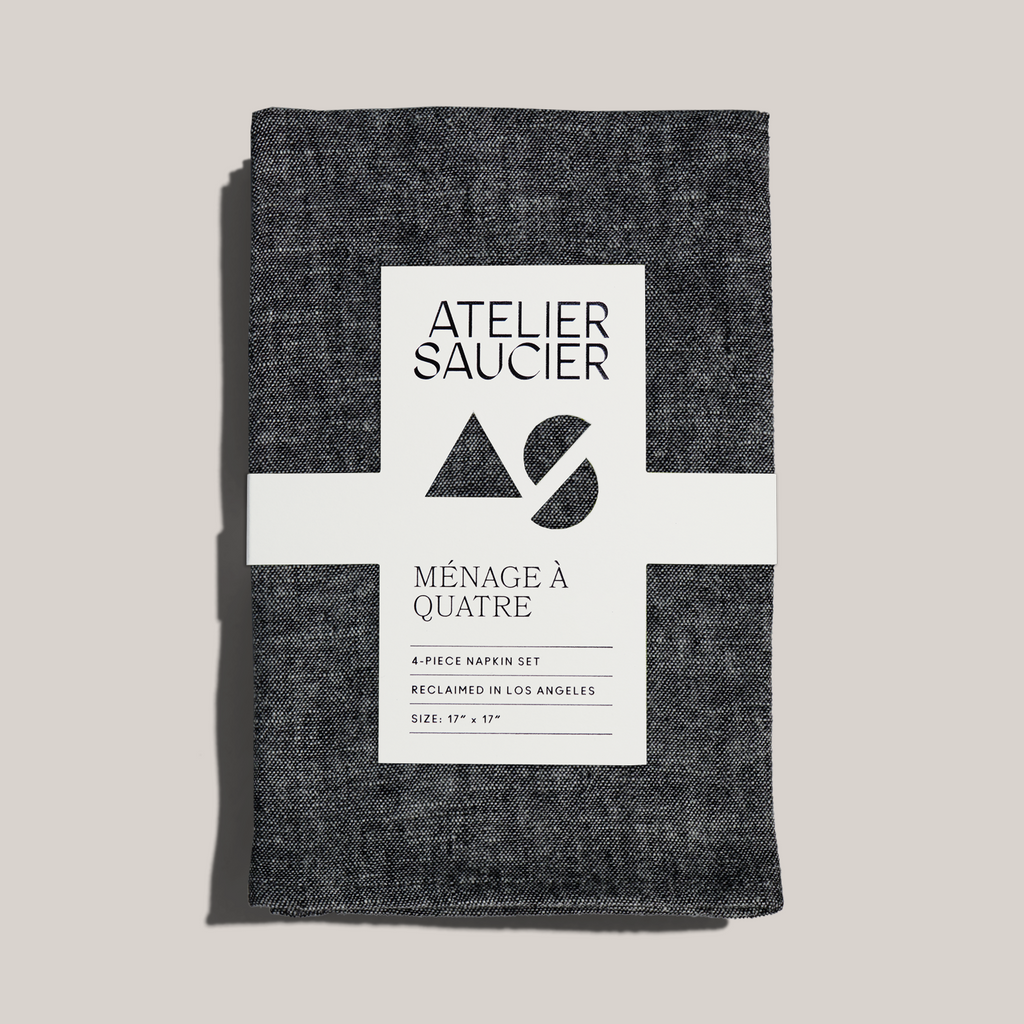 ATELIER SAUCIER Charcoal Chambray Napkins | Set of 4 | Heirloom Boulevard