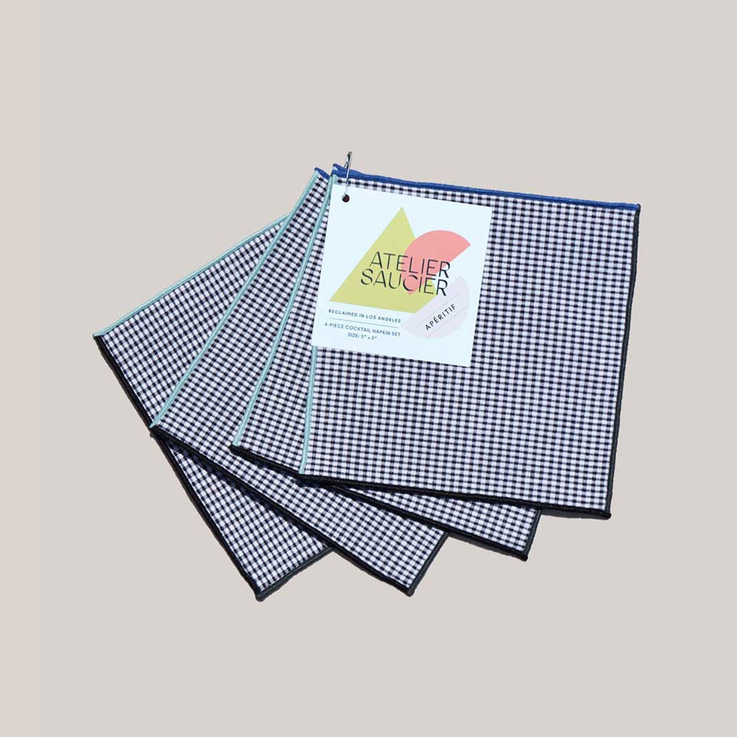 ATELIER SAUCIER Retro Gingham Cocktail Napkins | Set of 4 | Heirloom Boulevard