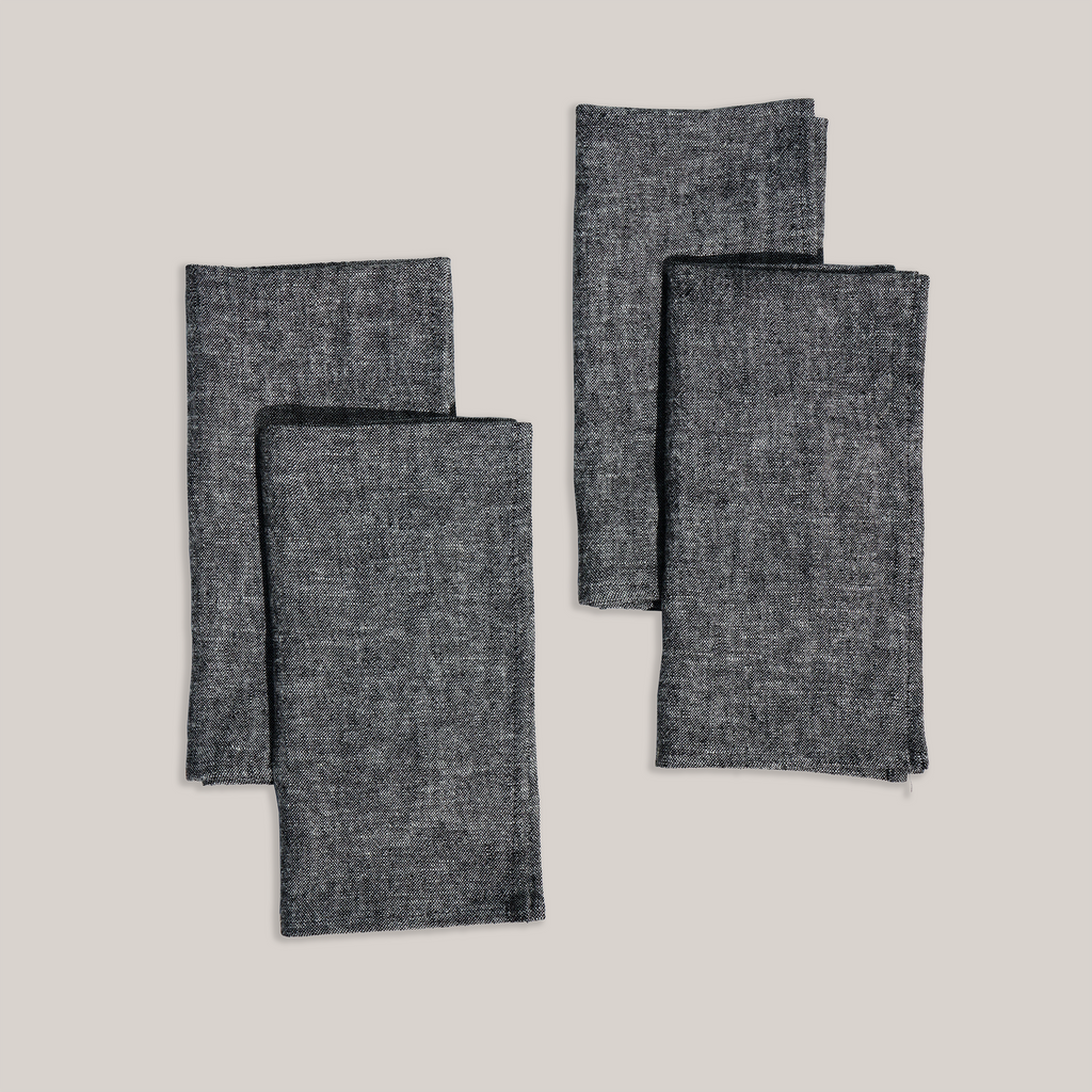 ATELIER SAUCIER Charcoal Chambray Napkins | Set of 4 | Heirloom Boulevard
