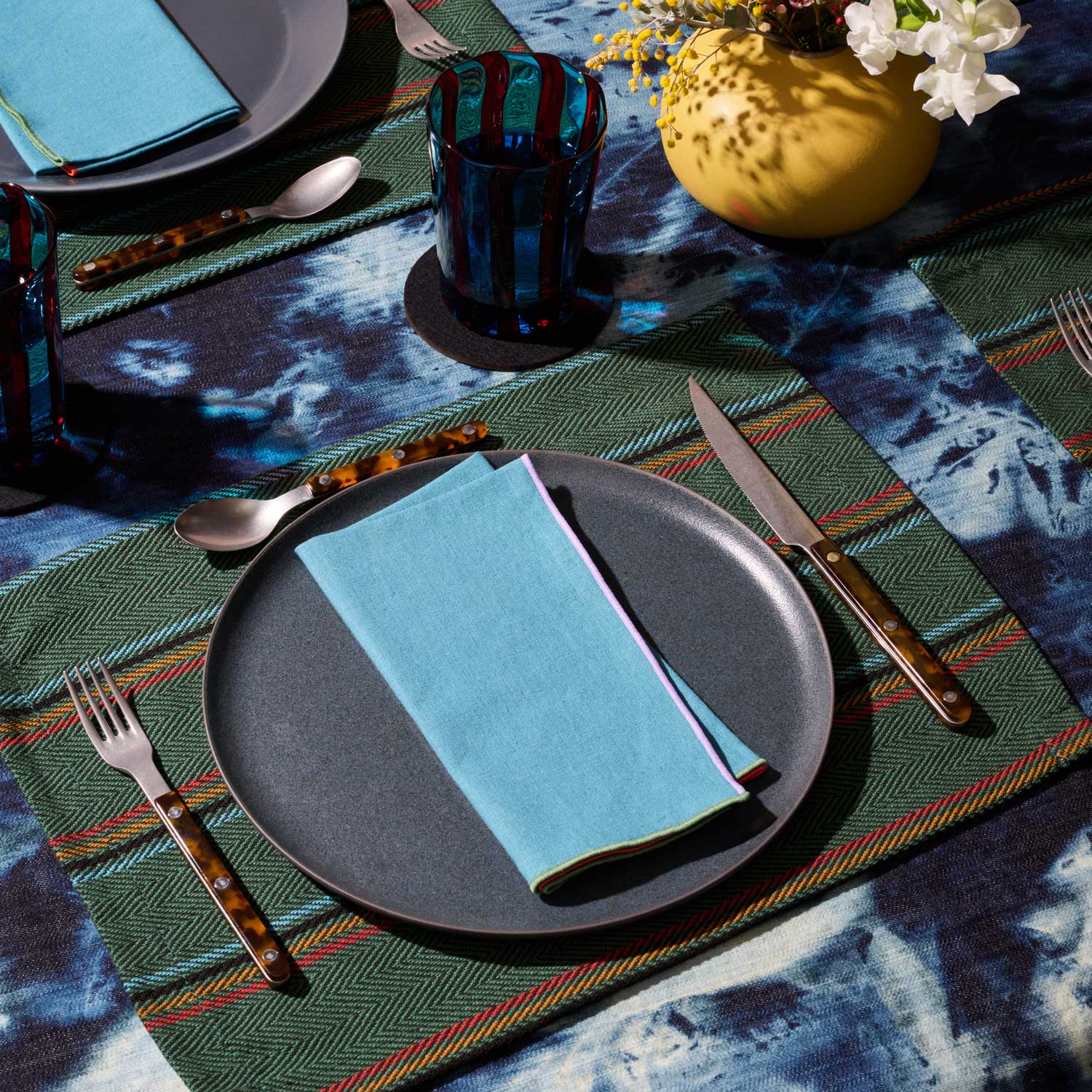 ATELIER SAUCIER Tie-Dye Denim Tablecloth | Heirloom Boulevard