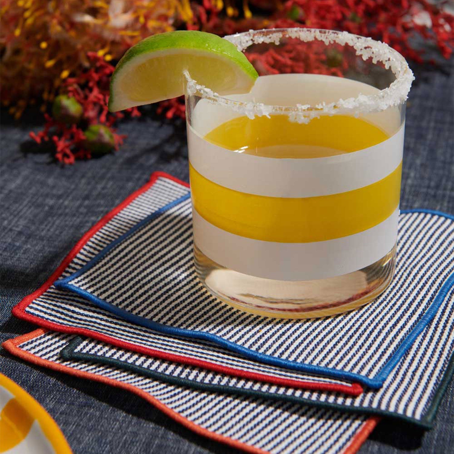 ATELIER SAUCIER Americana Stripe Cocktail Napkins | Set of 4 | Heirloom Boulevard