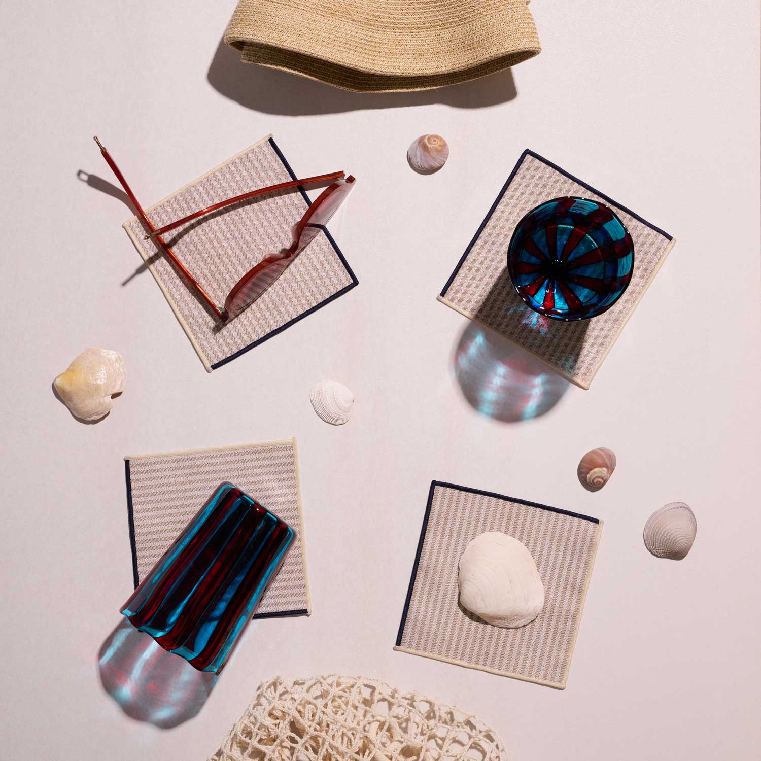 ATELIER SAUCIER Sandbar Stripe Cocktail Napkins | Set of 4 | Heirloom Boulevard