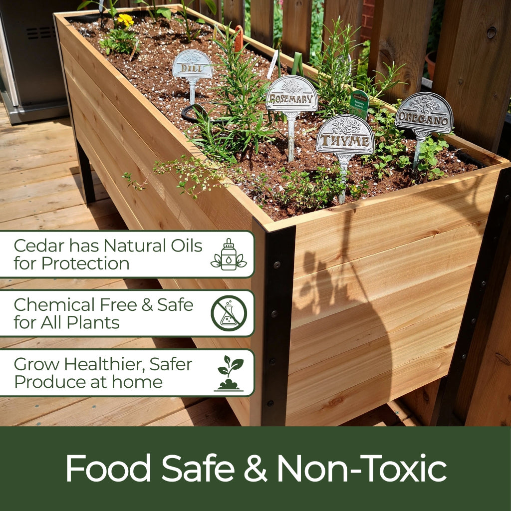 Cedar Planters 18" x 72" Raised Garden Bed - 30" TALL | Heirloom Boulevard