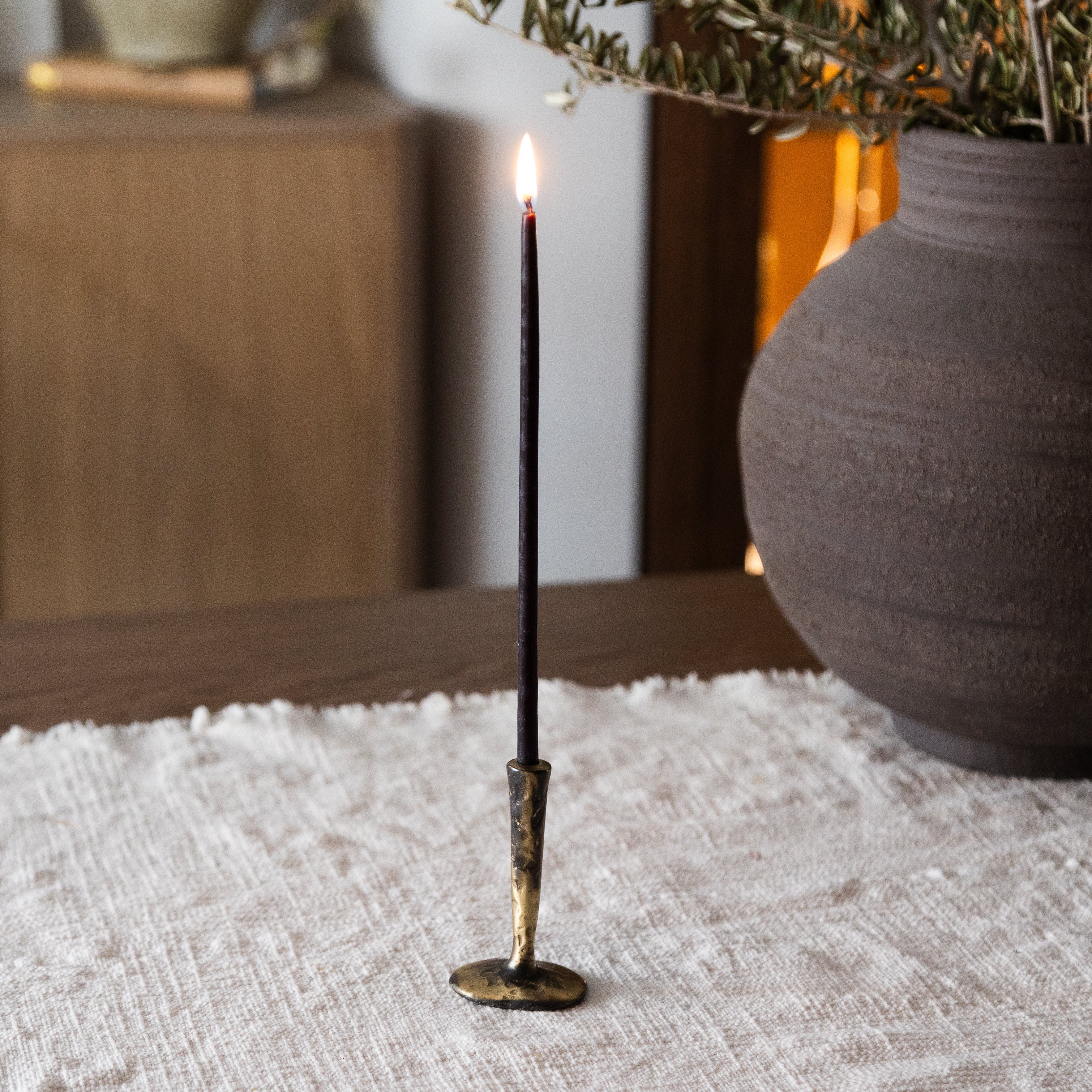 Out of the Blue Mini Antique Brass Candlestick | Heirloom Boulevard