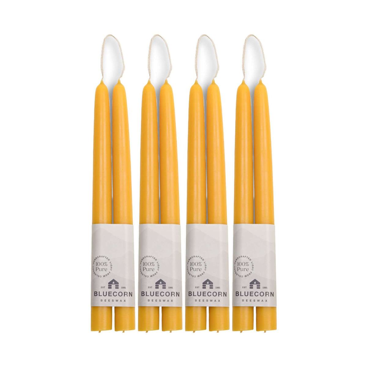 Hand-Dipped Beeswax Taper Candles - Bulk 4-Pair Bundle 10" Raw | Heirloom Boulevard