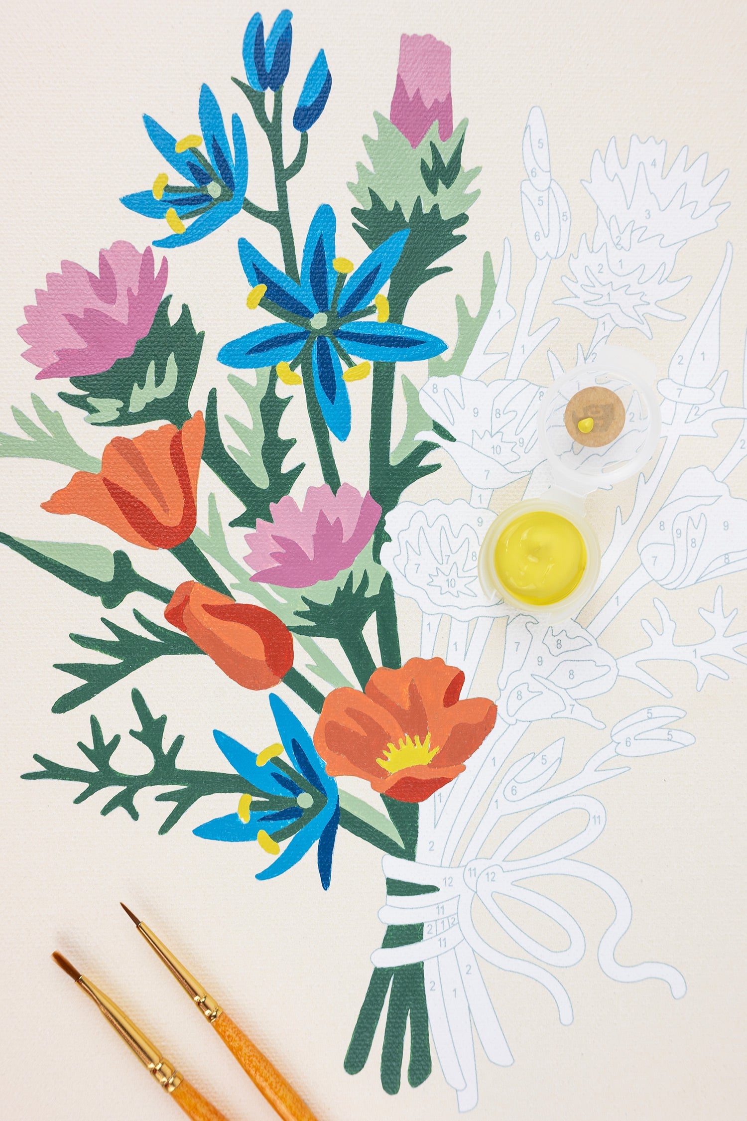 Elle Crée California Wildflowers | 8x10 paint-by-number kit | Heirloom Boulevard