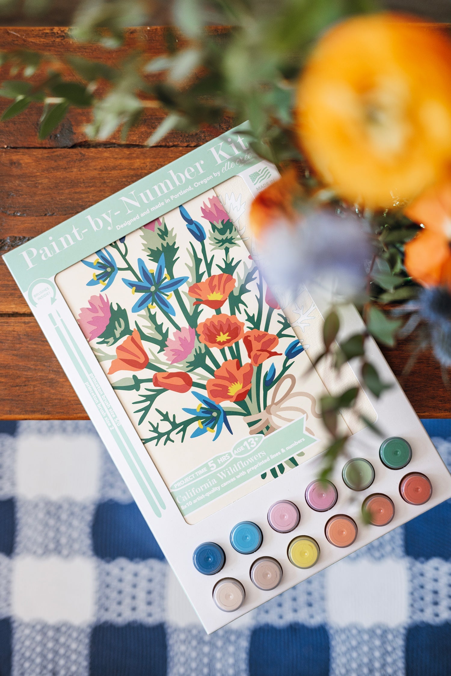 Elle Crée California Wildflowers | 8x10 paint-by-number kit | Heirloom Boulevard