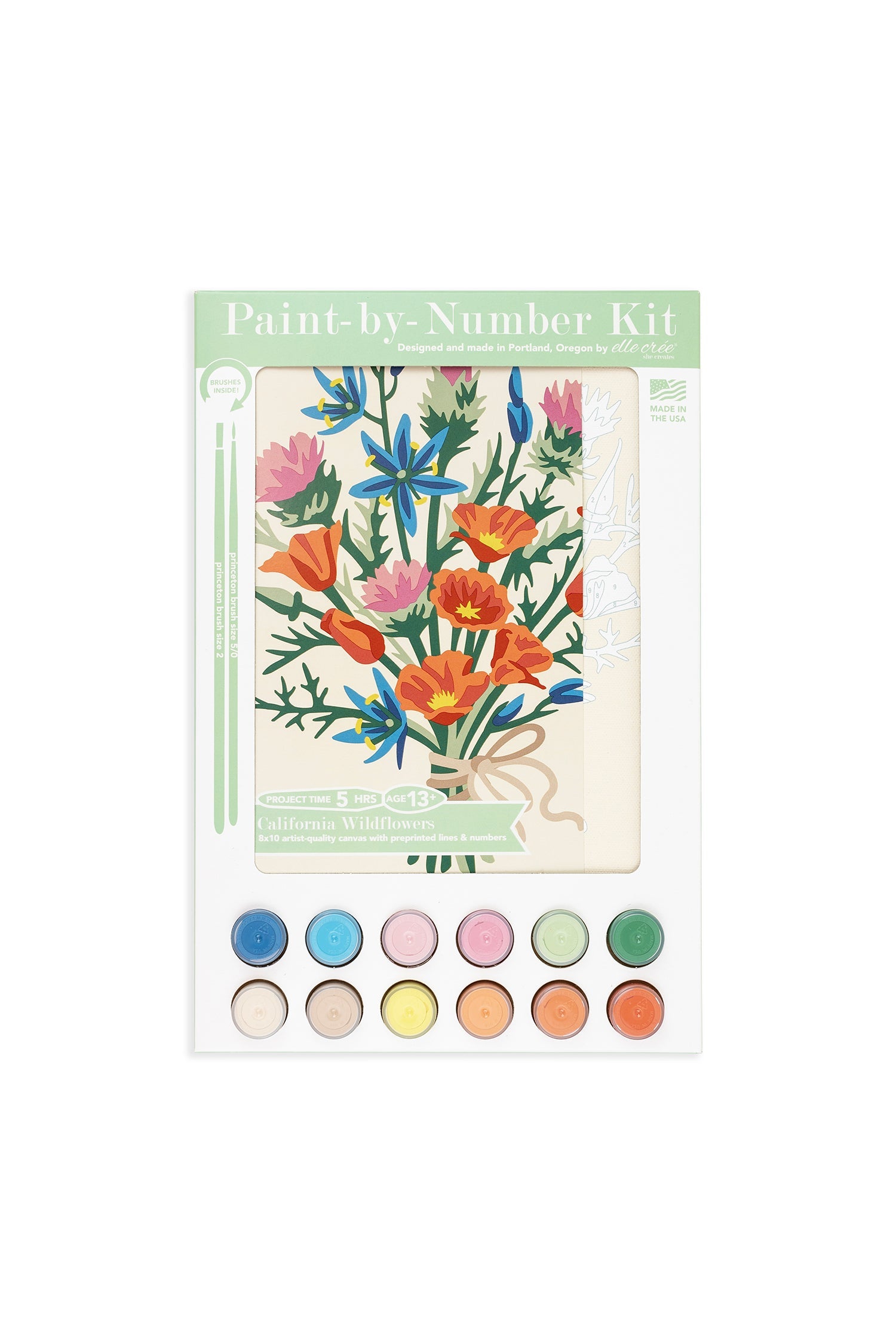 Elle Crée California Wildflowers | 8x10 paint-by-number kit | Heirloom Boulevard