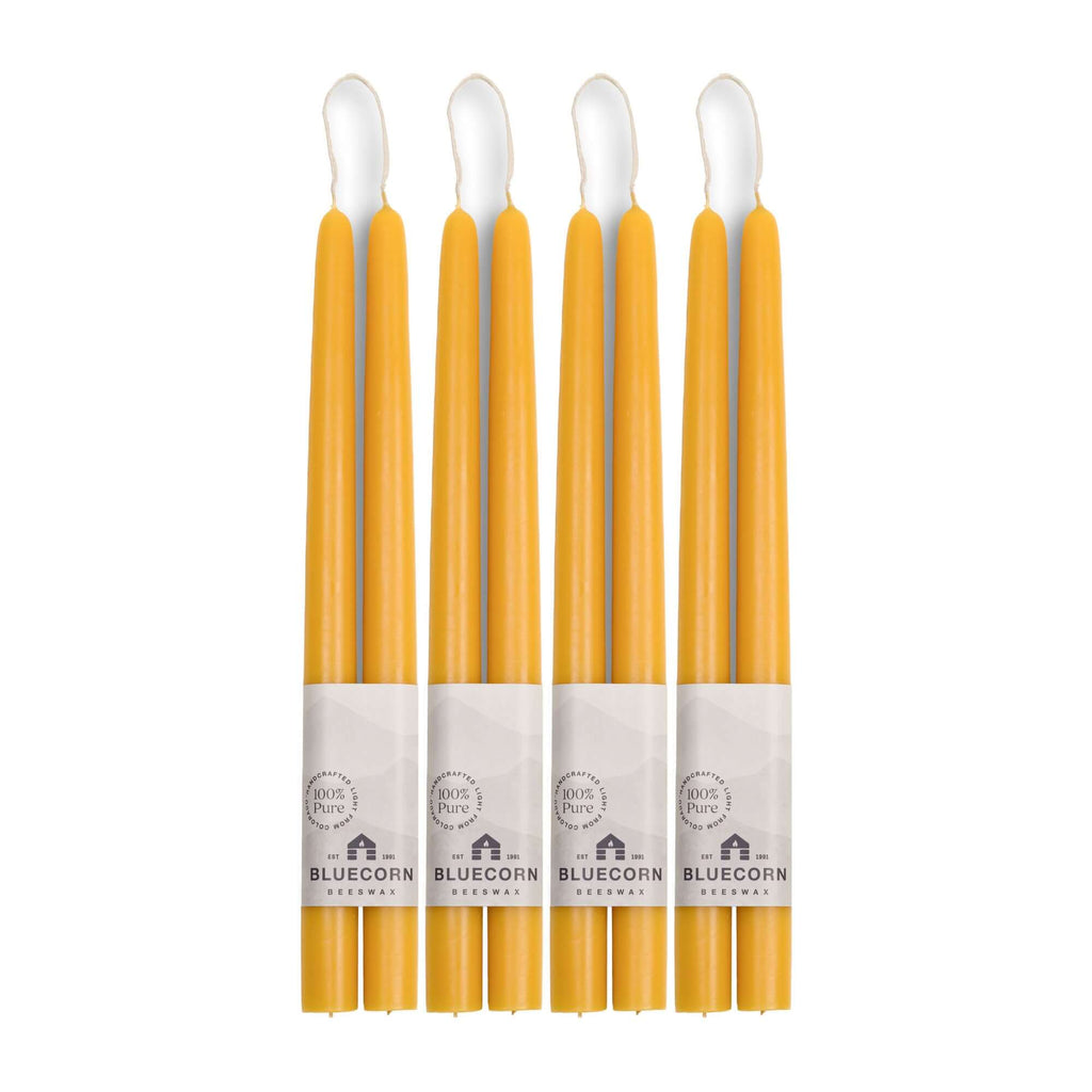 Hand-Dipped Beeswax Taper Candles - Bulk 4-Pair Bundle 12" Raw | Heirloom Boulevard