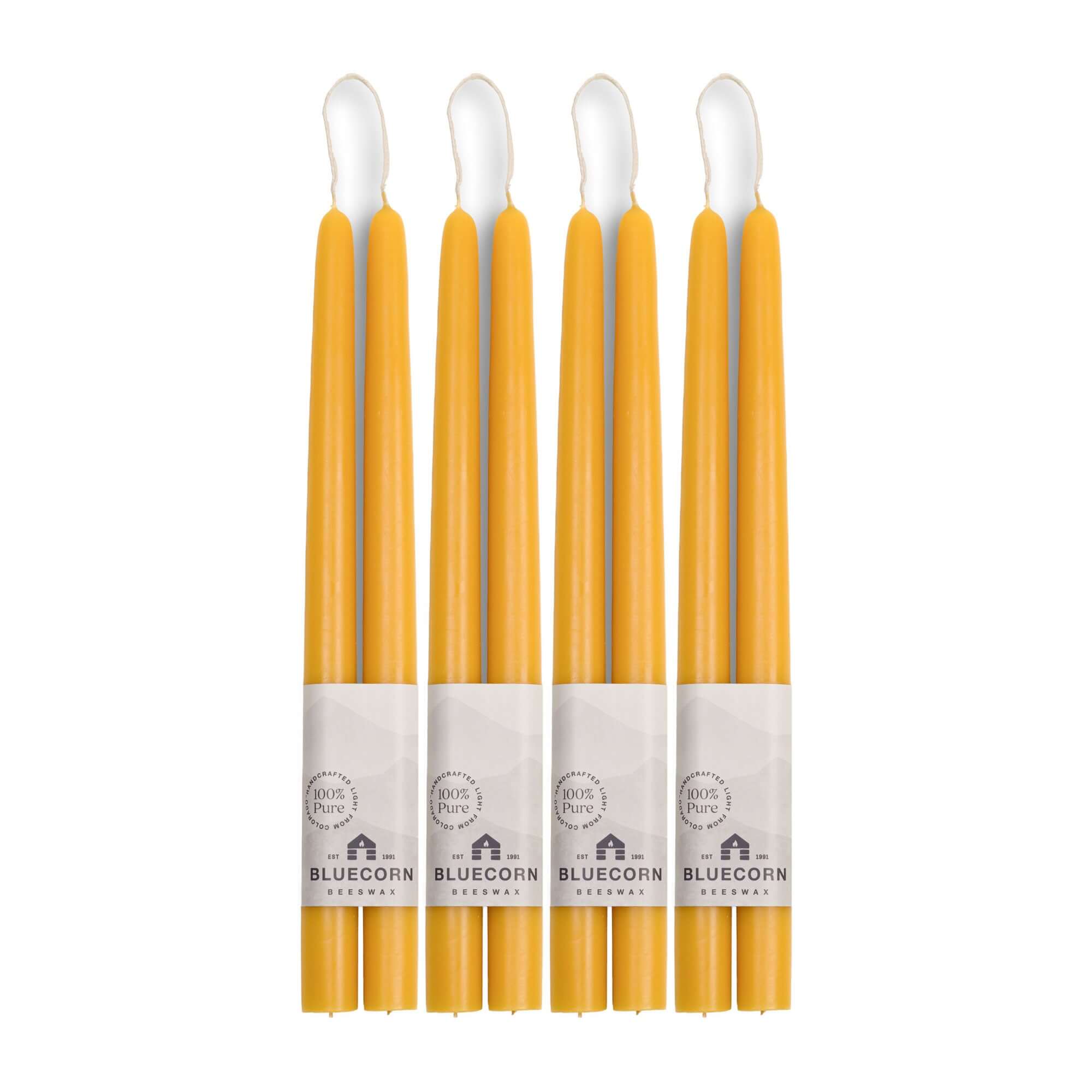 Hand-Dipped Beeswax Taper Candles - Bulk 4-Pair Bundle 12" Raw | Heirloom Boulevard