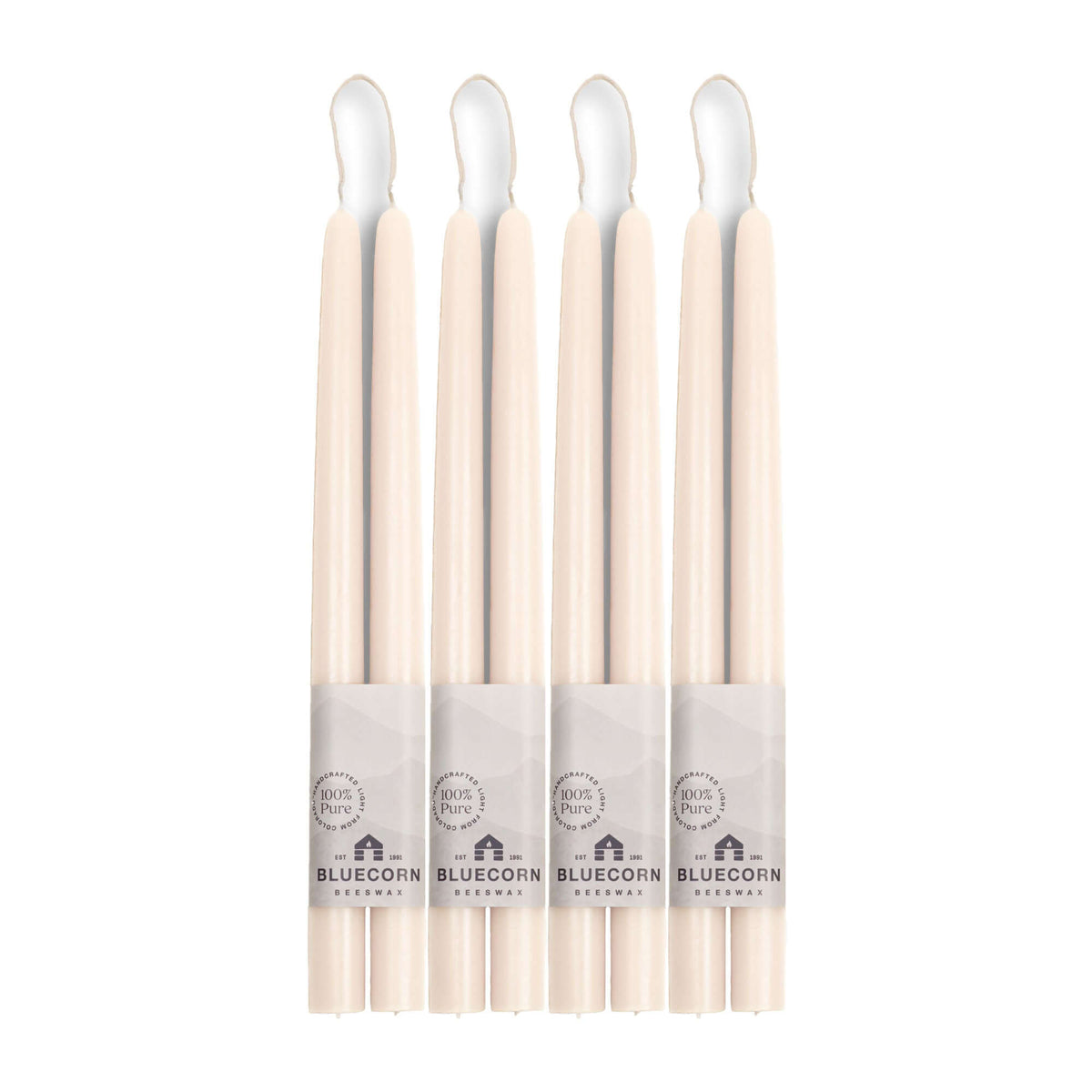 Hand-Dipped Beeswax Taper Candles - Bulk 4-Pair Bundle 12" Ivory | Heirloom Boulevard