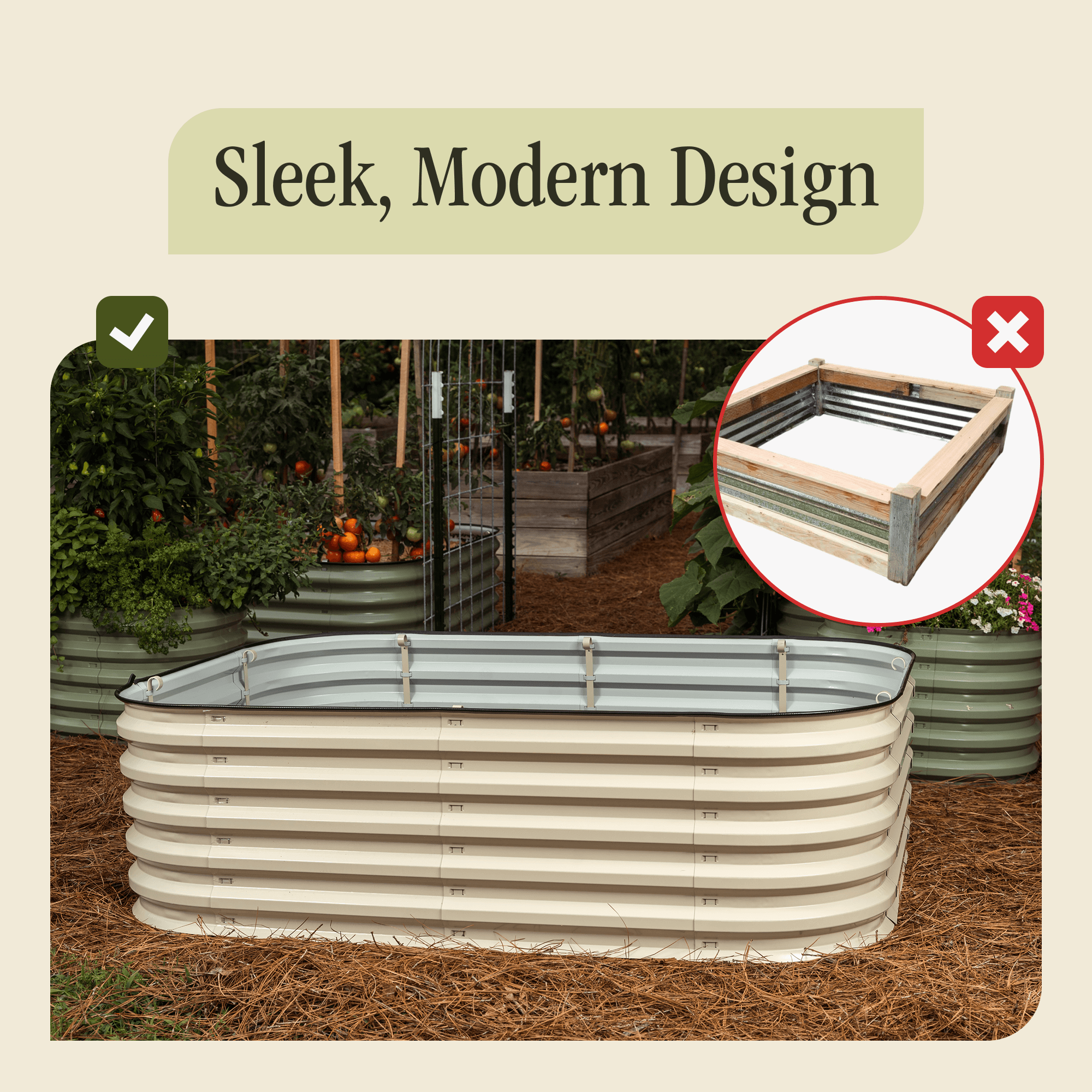 Go Rite 17" Tall 6 In 1 "No Tools Needed" Premium Metal Raised Garden Bed Kit | Heirloom Boulevard