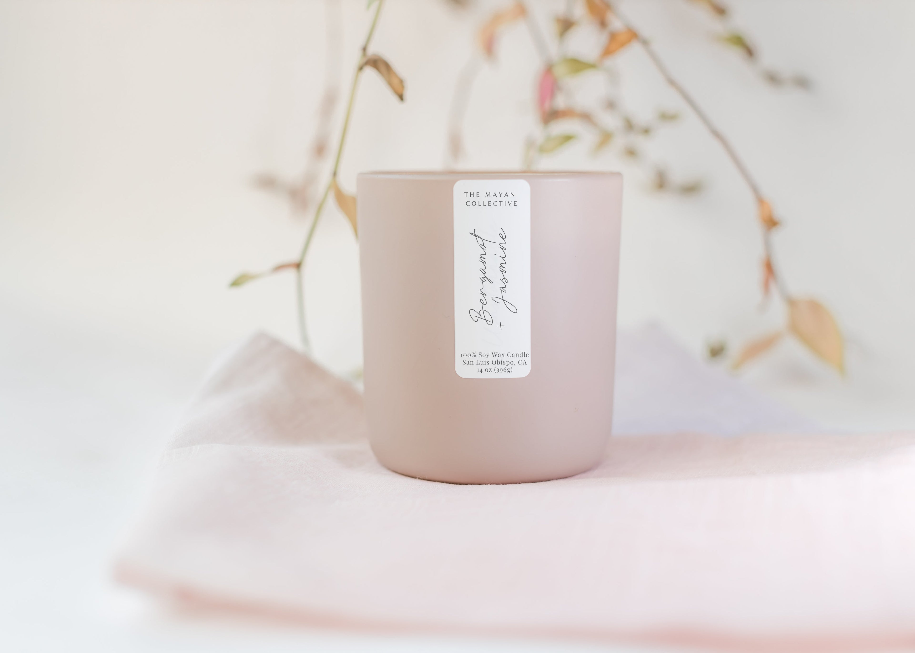 Bergamot + Jasmine  Soy Wax Candle