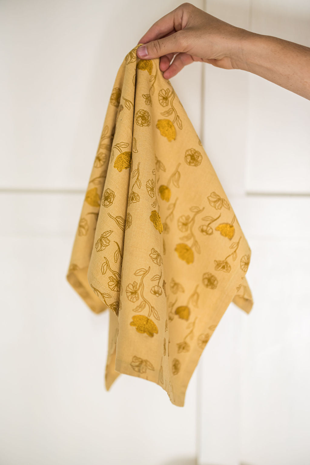 Galley & Fen Yellow Poppy Embroidered Dish Towel | Heirloom Boulevard