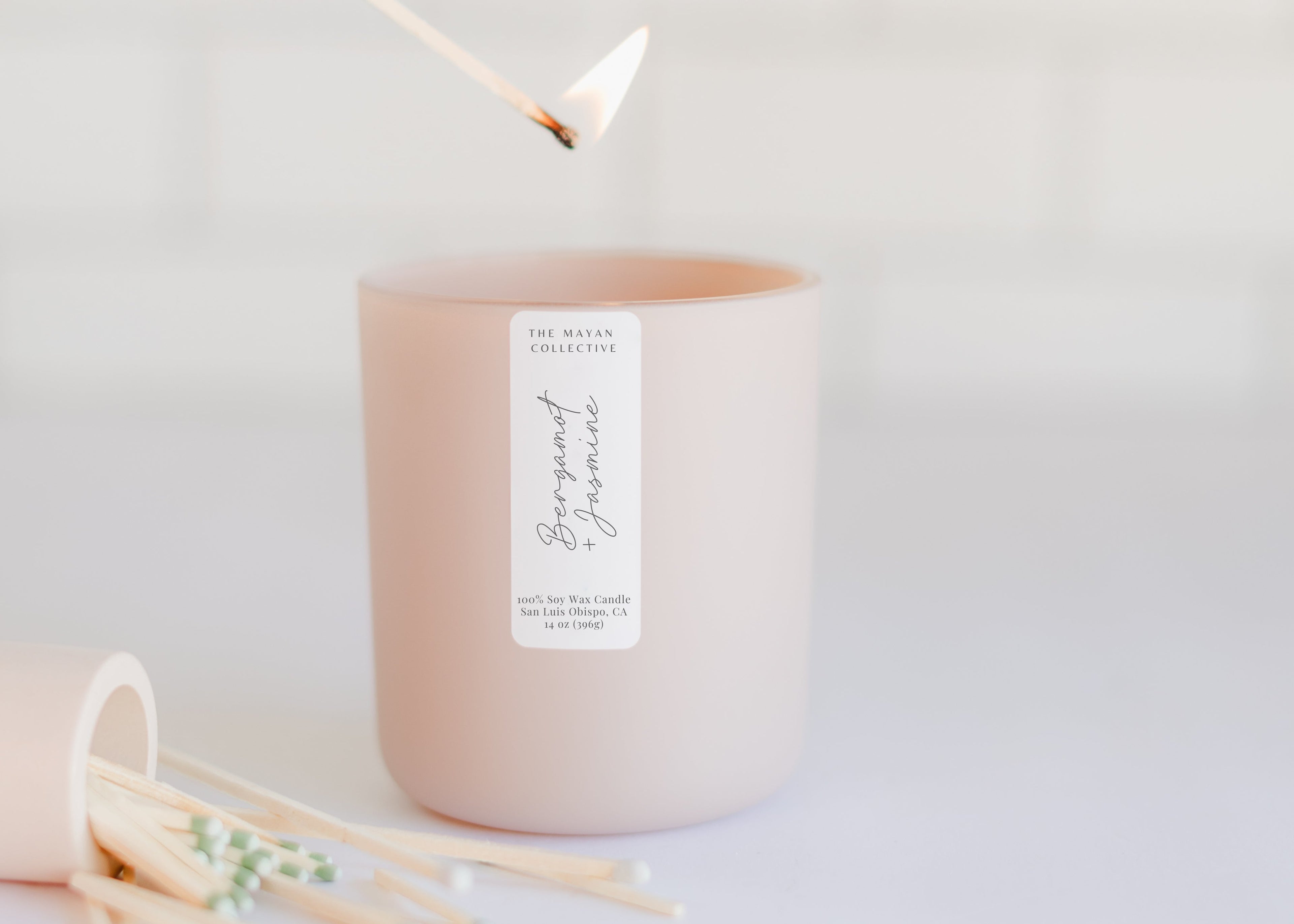 Bergamot + Jasmine  Soy Wax Candle