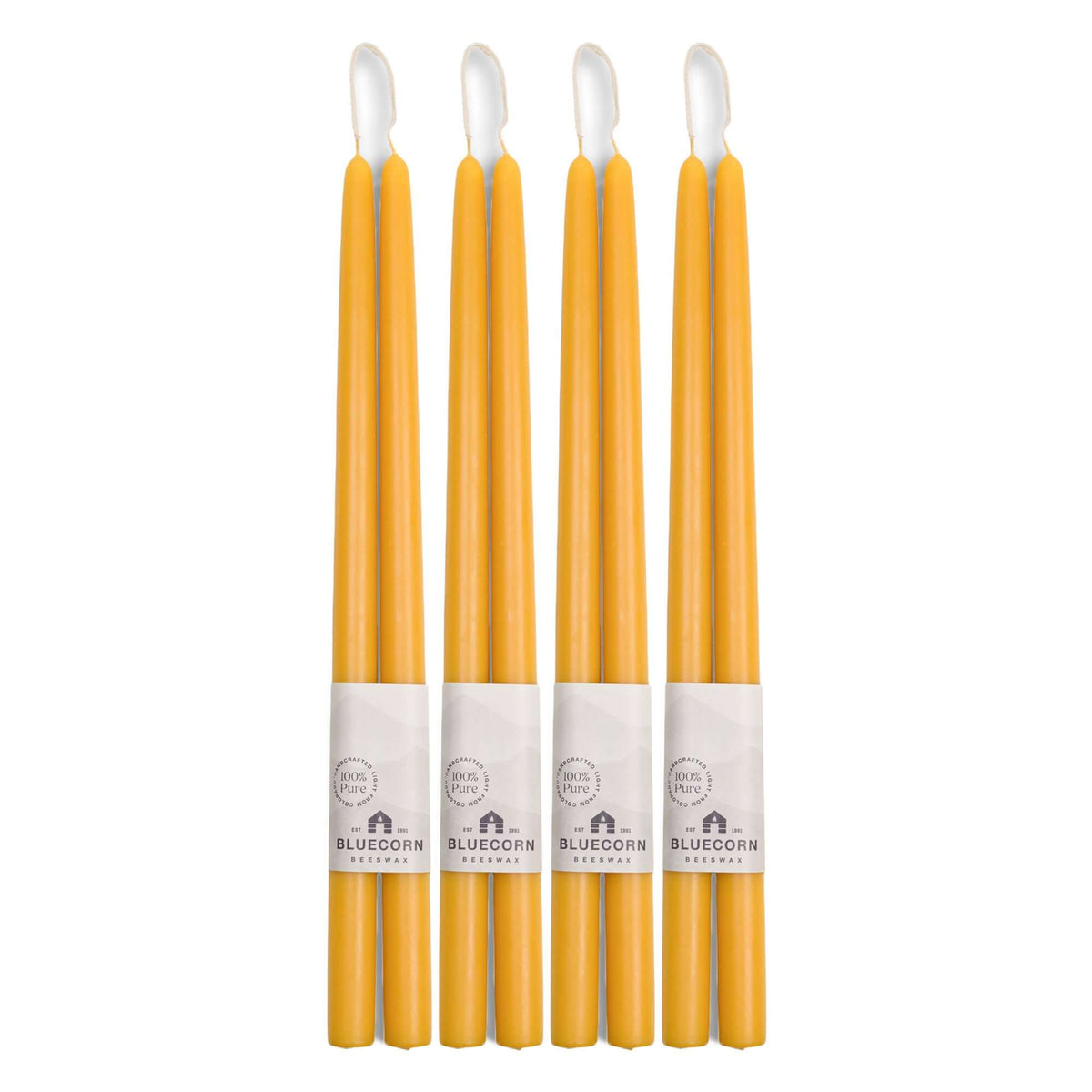 Hand-Dipped Beeswax Taper Candles - Bulk 4-Pair Bundle 16" Raw | Heirloom Boulevard