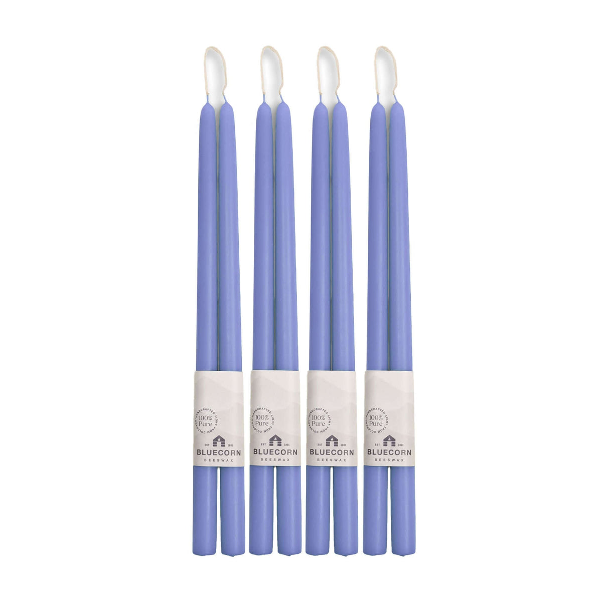 Hand-Dipped Beeswax Taper Candles - Bulk 4-Pair Bundle 16" Lilac | Heirloom Boulevard
