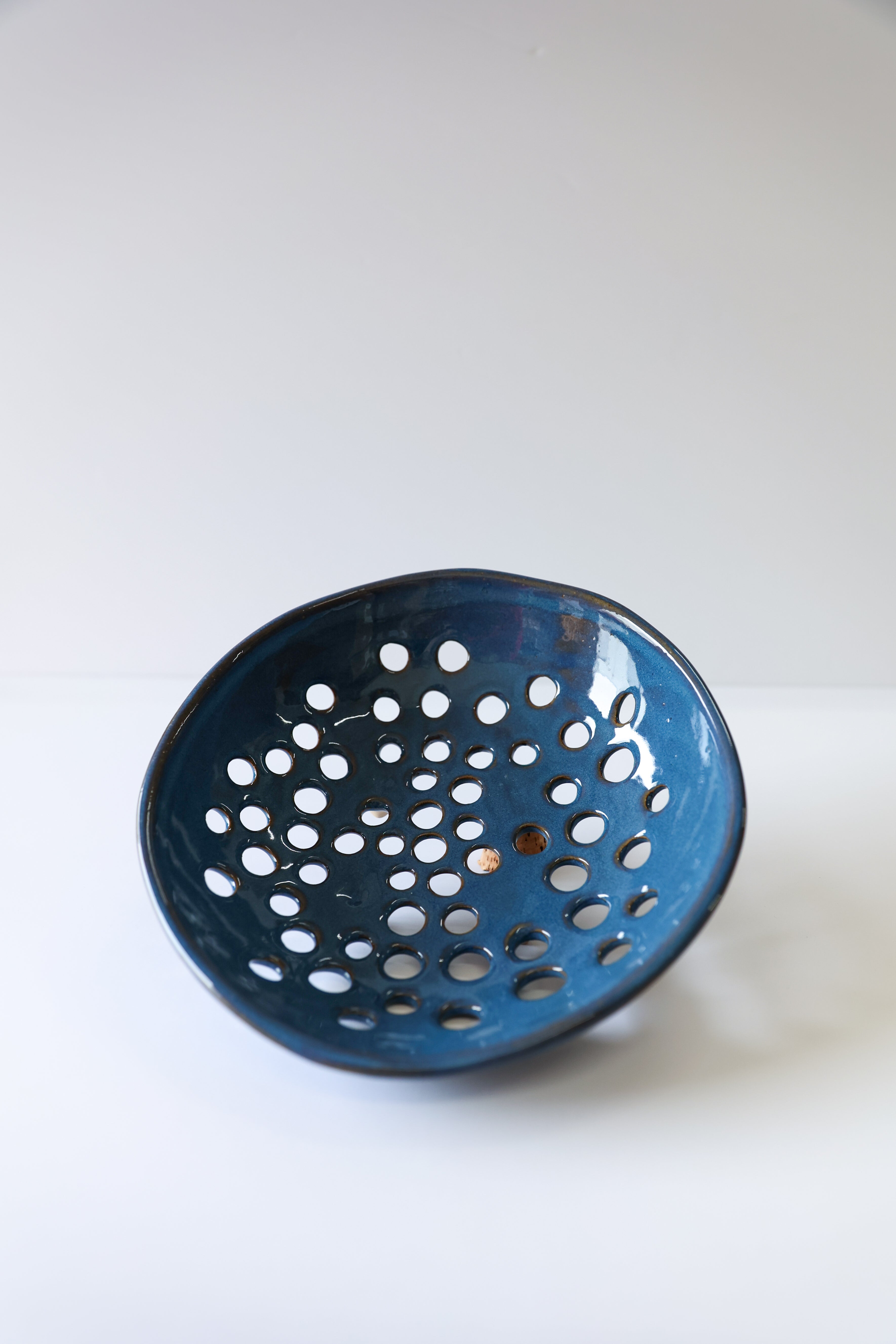Glazed Garage Ceramics Newland Colander | Deep Sea | Heirloom Boulevard