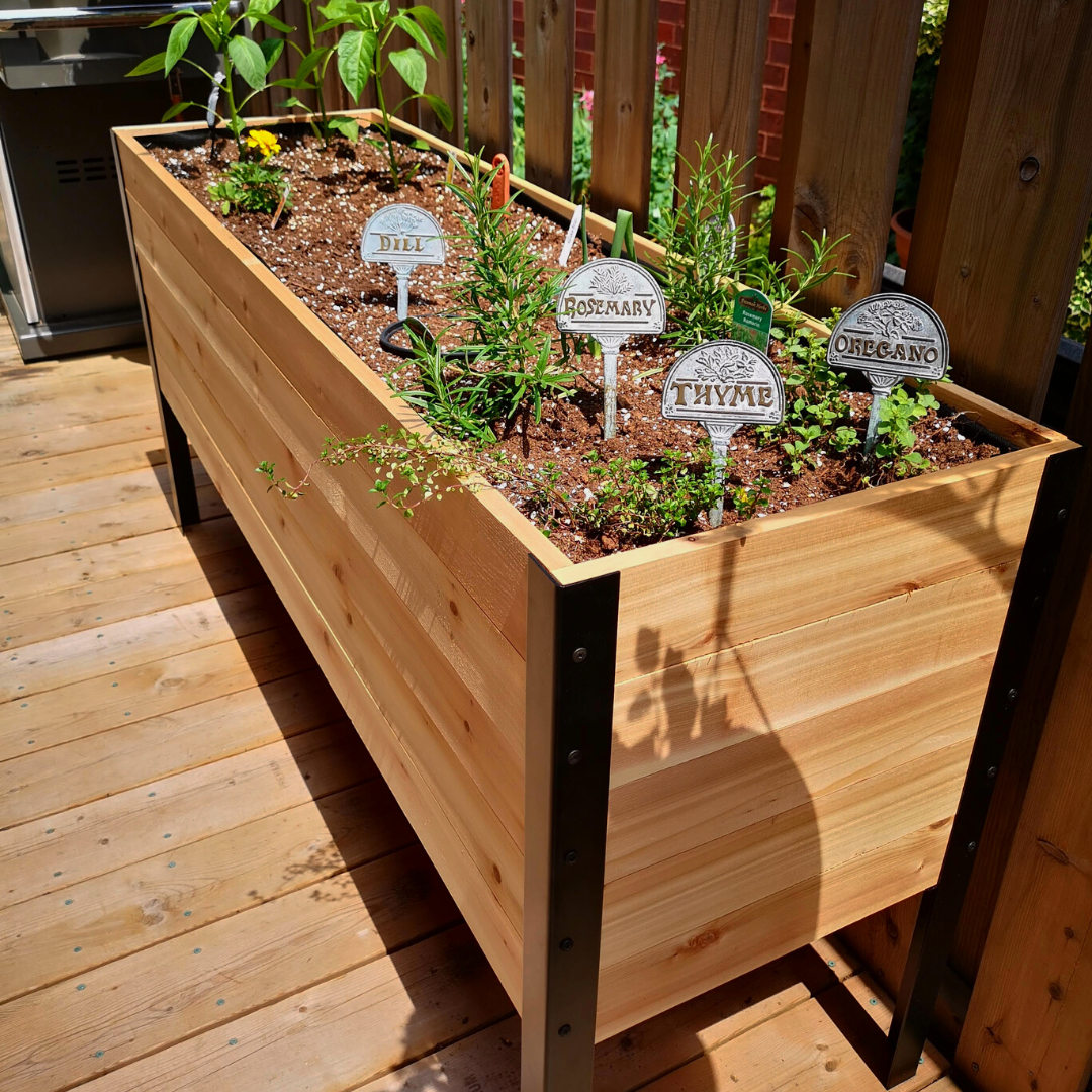 Cedar Planters 18" x 60" Raised Garden Bed - 30" TALL | Heirloom Boulevard