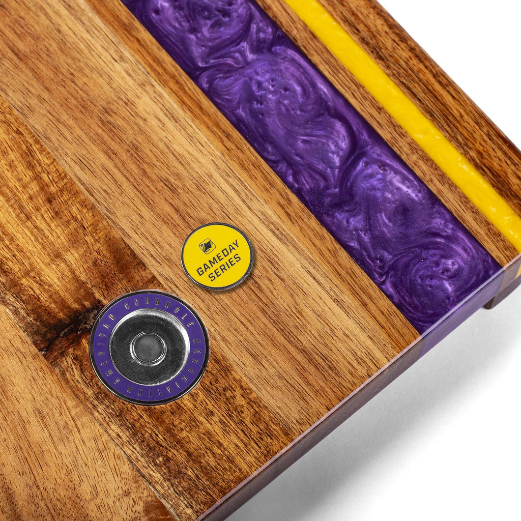 Elakai 1ft x 2ft Gameday Teams Epoxy Resin Wood Compact Travel Cornhole Board Set | Heirloom Boulevard