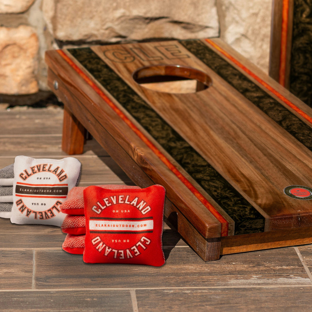 Elakai 1ft x 2ft Gameday Teams Epoxy Resin Wood Compact Travel Cornhole Board Set | Heirloom Boulevard