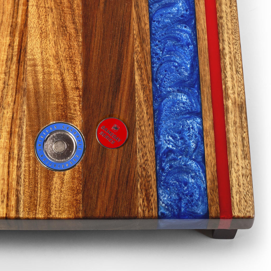 Elakai 1ft x 2ft Gameday Teams Epoxy Resin Wood Compact Travel Cornhole Board Set | Heirloom Boulevard