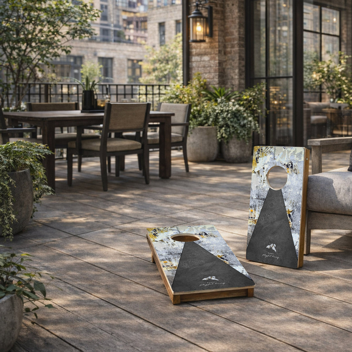 1ft x 2ft Graphic Travel Cornhole Set | Modern Play Collection | Heirloom Boulevard