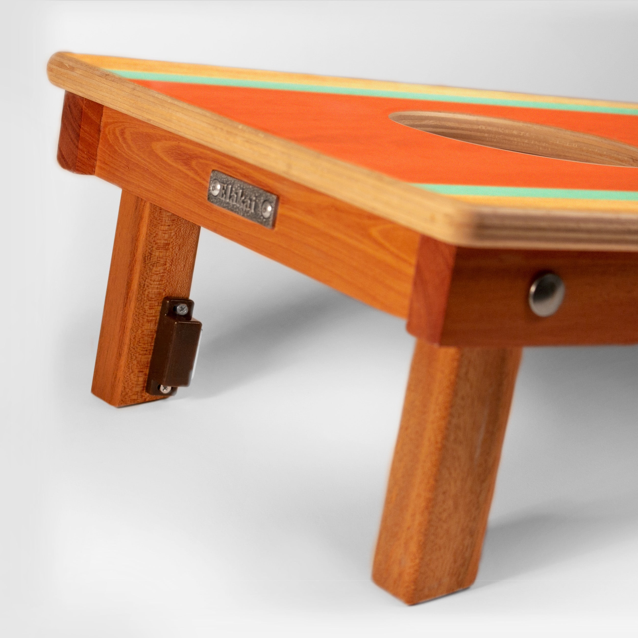 Elakai 1ft x 2ft Graphic Wood Travel Cornhole Set | Classic Beach Stripes Collection | Heirloom Boulevard