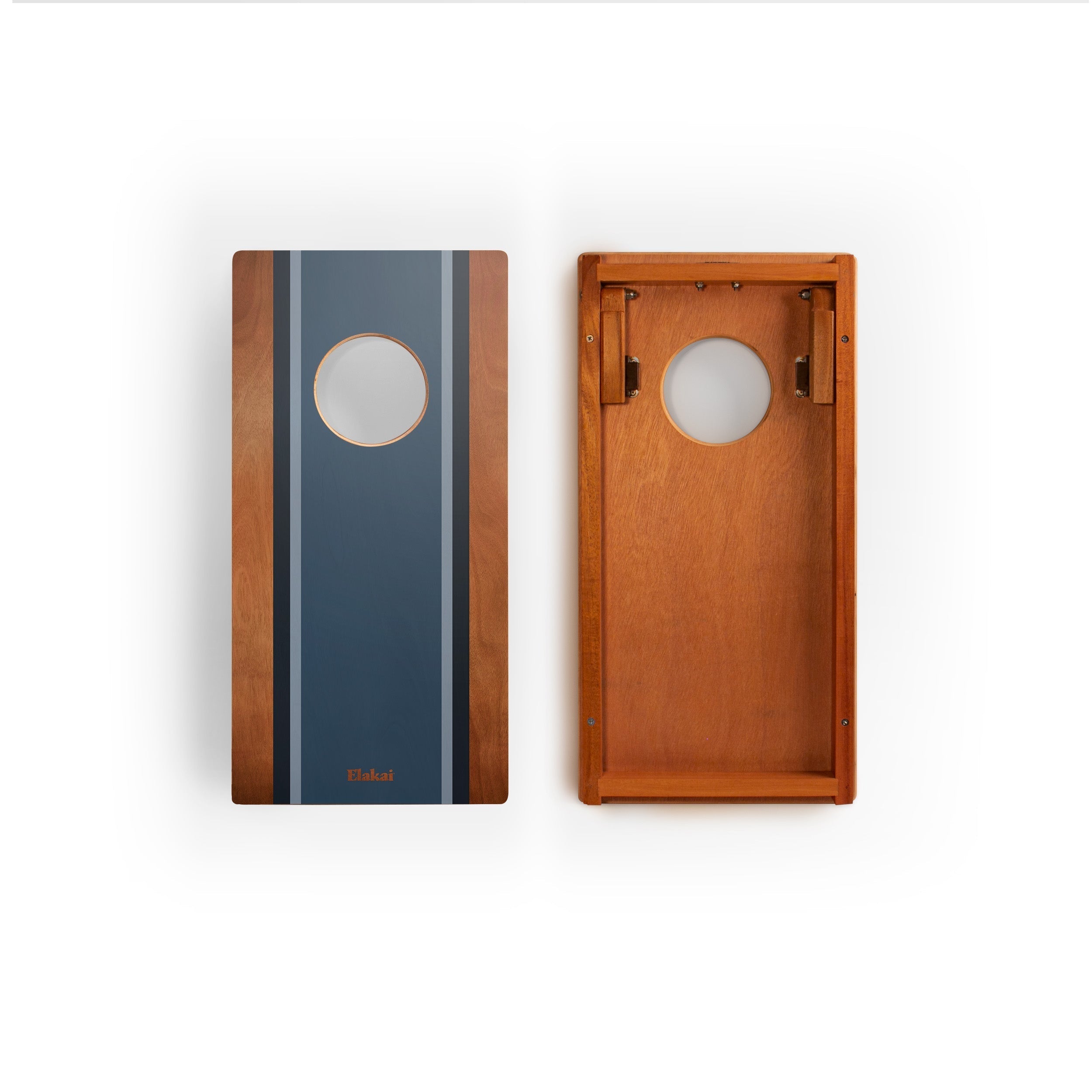 Elakai 1ft x 2ft Graphic Wood Travel Cornhole Set | Classic Beach Stripes Collection | Heirloom Boulevard