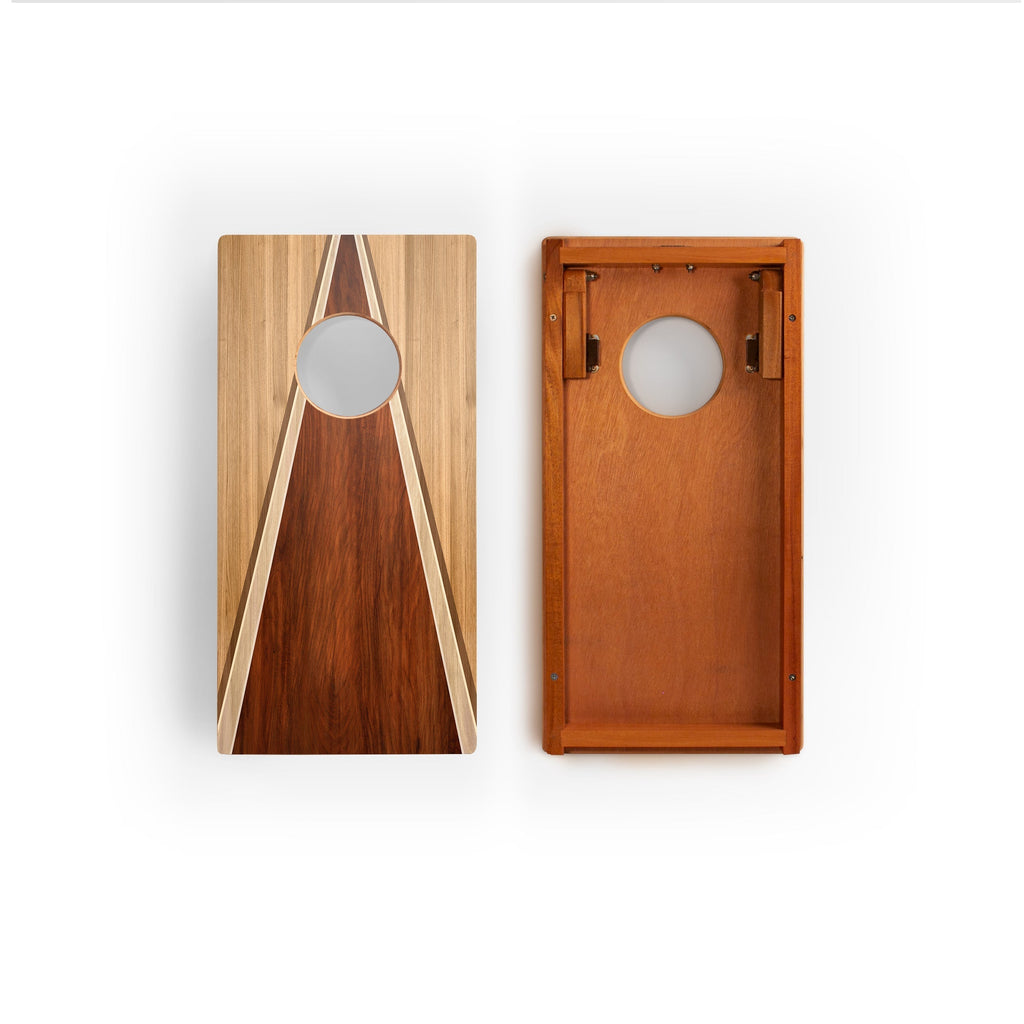 1ft x 2ft Graphic Wood Travel Cornhole Set | Classic Triangle Collection | Heirloom Boulevard