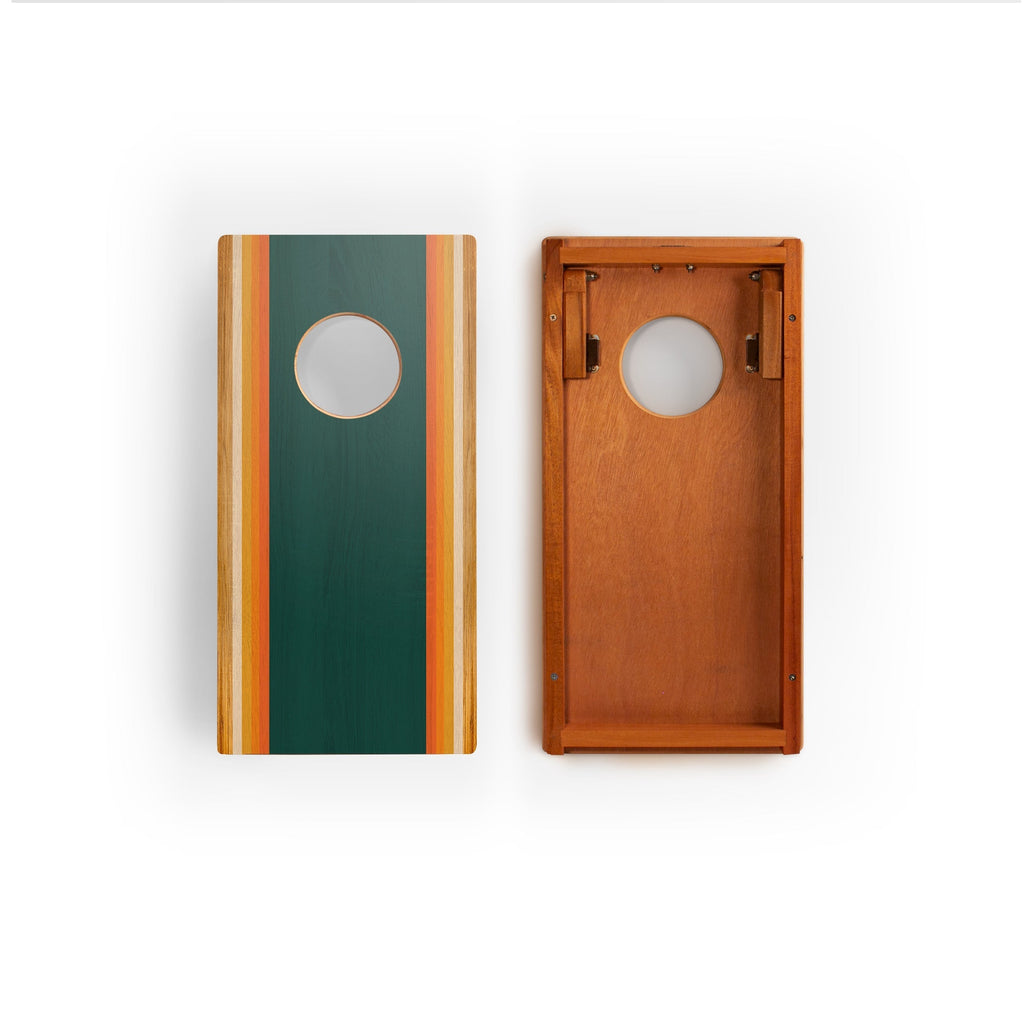 1ft x 2ft Graphic Wood Travel Cornhole Set | Coastal Surf Beach Collection | Heirloom Boulevard
