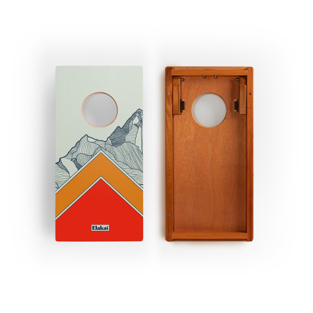 Elakai 1ft x 2ft Graphic Wood Travel Cornhole Set | Modern Angle Collection | Heirloom Boulevard
