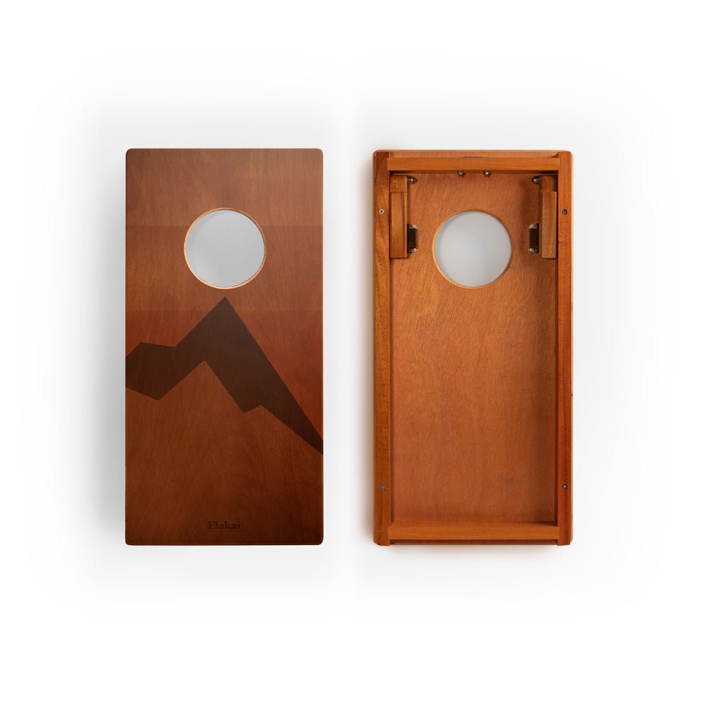 Elakai 1ft x 2ft Graphic Wood Travel Cornhole Set | Modern Angle Collection | Heirloom Boulevard