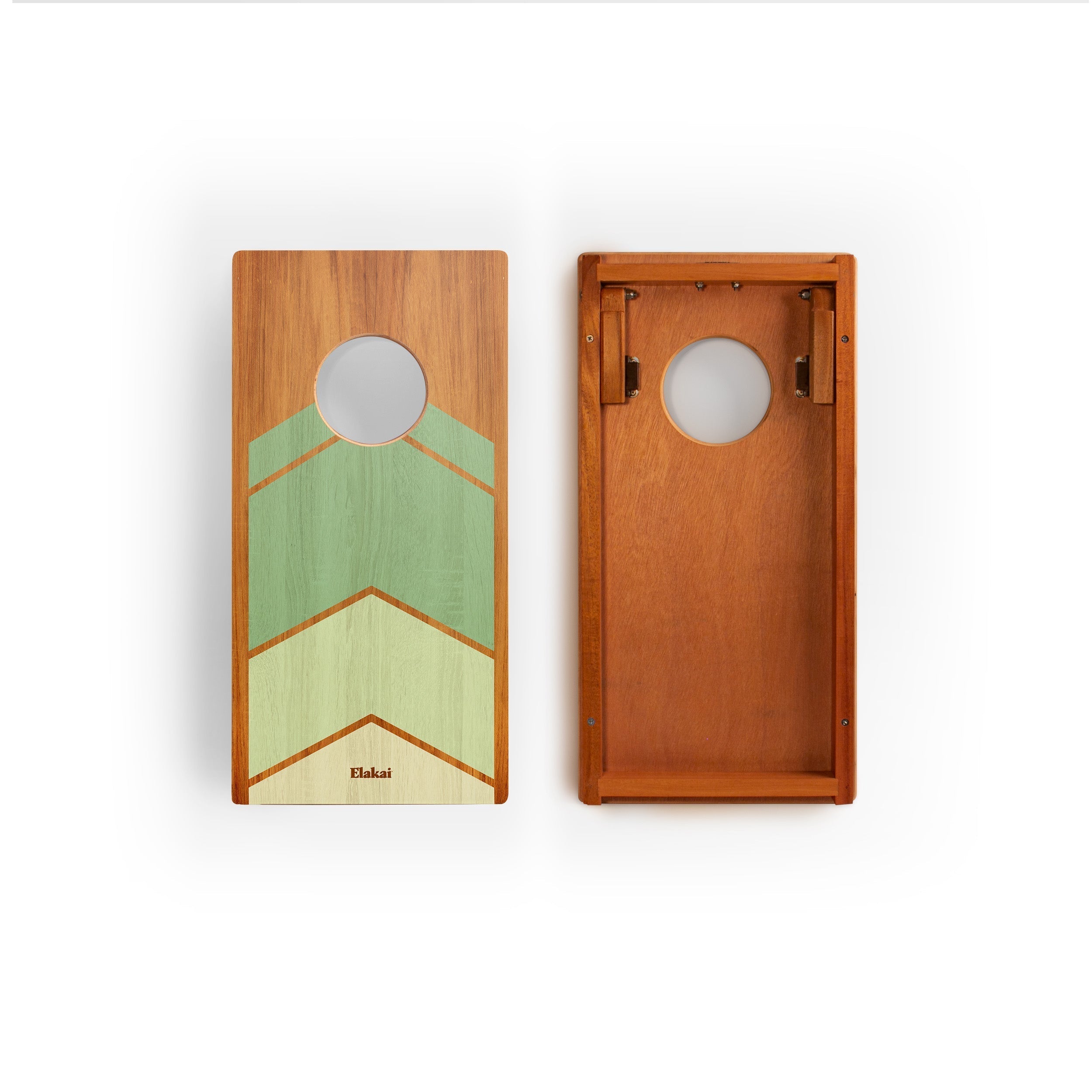 Elakai 1ft x 2ft Graphic Wood Travel Cornhole Set | Modern Angle Collection | Heirloom Boulevard